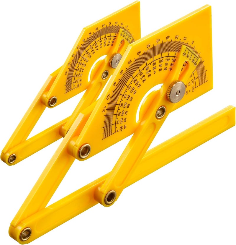 SYFLHYP 2 Pcs Protractor Angle Finders, Adjustable Protractors 0°-180° with Locking Nut(for Exterior, Interior, Bevel Angles), Portable Angle Measurement Tools for Carpenters & Woodworking Hobbyists & DIYer - Image 1